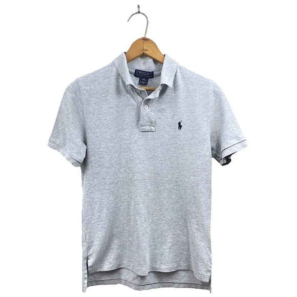POLO Ralph Lauren Classic Cotton Mesh Polo Shirt Pony SS Heather Grey M 10-12 - Picture 15 of 15